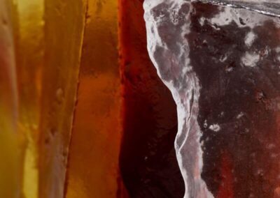Handmade Art Glass Sculpture, detail, inspired by a rocky outcrop by International Glass Maker Deborah Timperley